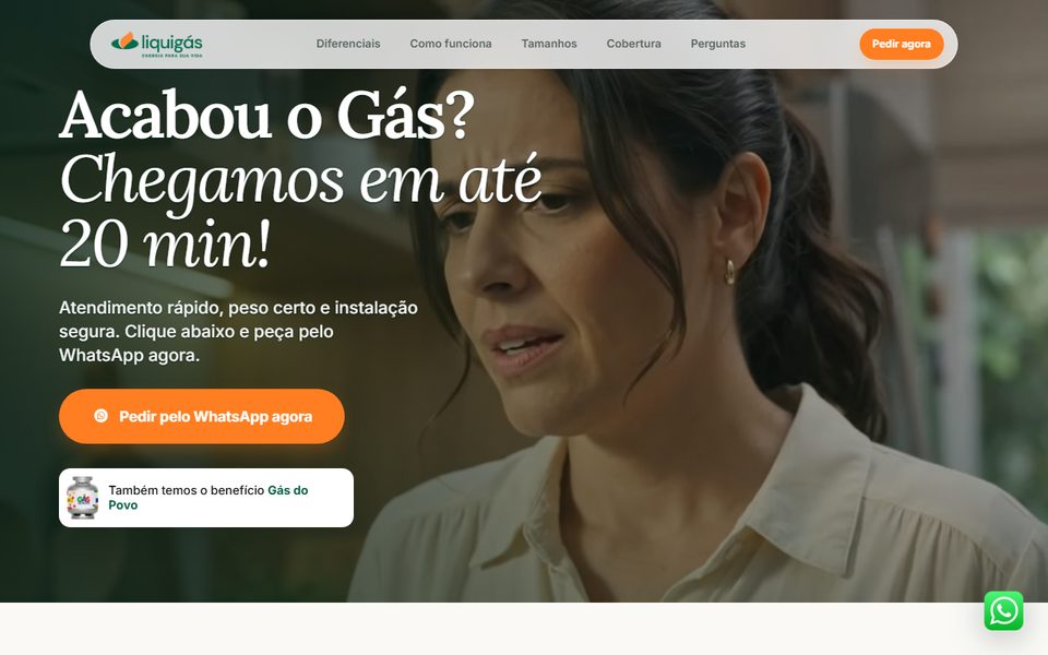 Landing page de revenda Liquigás