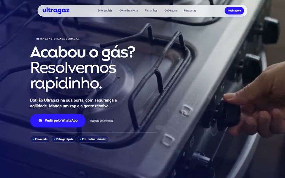 Landing page de revenda Ultragaz